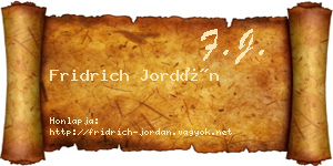 Fridrich Jordán névjegykártya